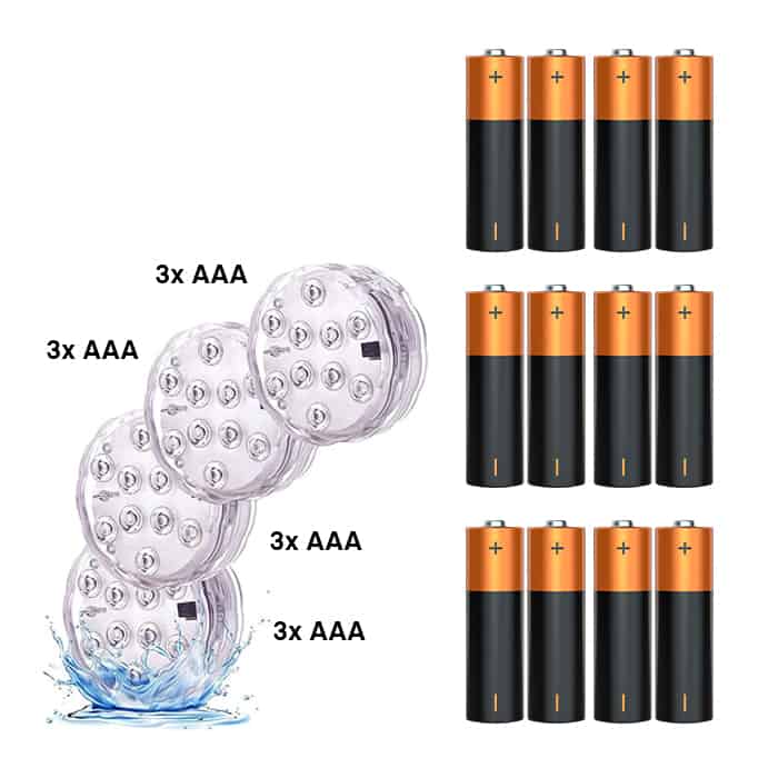 Sada batérií pre LED svetlá GlowWaterLights (13 ks) - Image 2