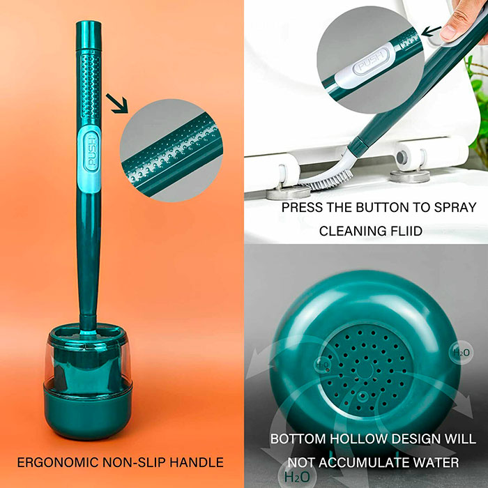 BestBrush, revolučná toaletná kefa s tlačidlom na dávkovanie čistiaceho prostriedku - Image 4