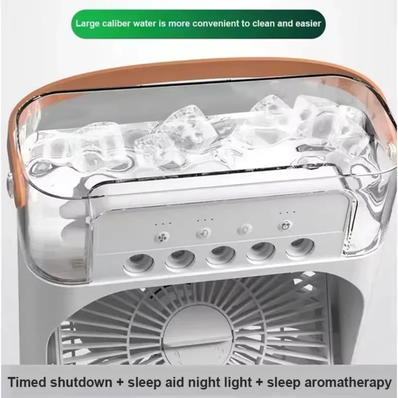 Coolio, 3-v-1 prenosný ventilátor s funkciou zvlhčovača, LED svetlom a chladením - Image 5