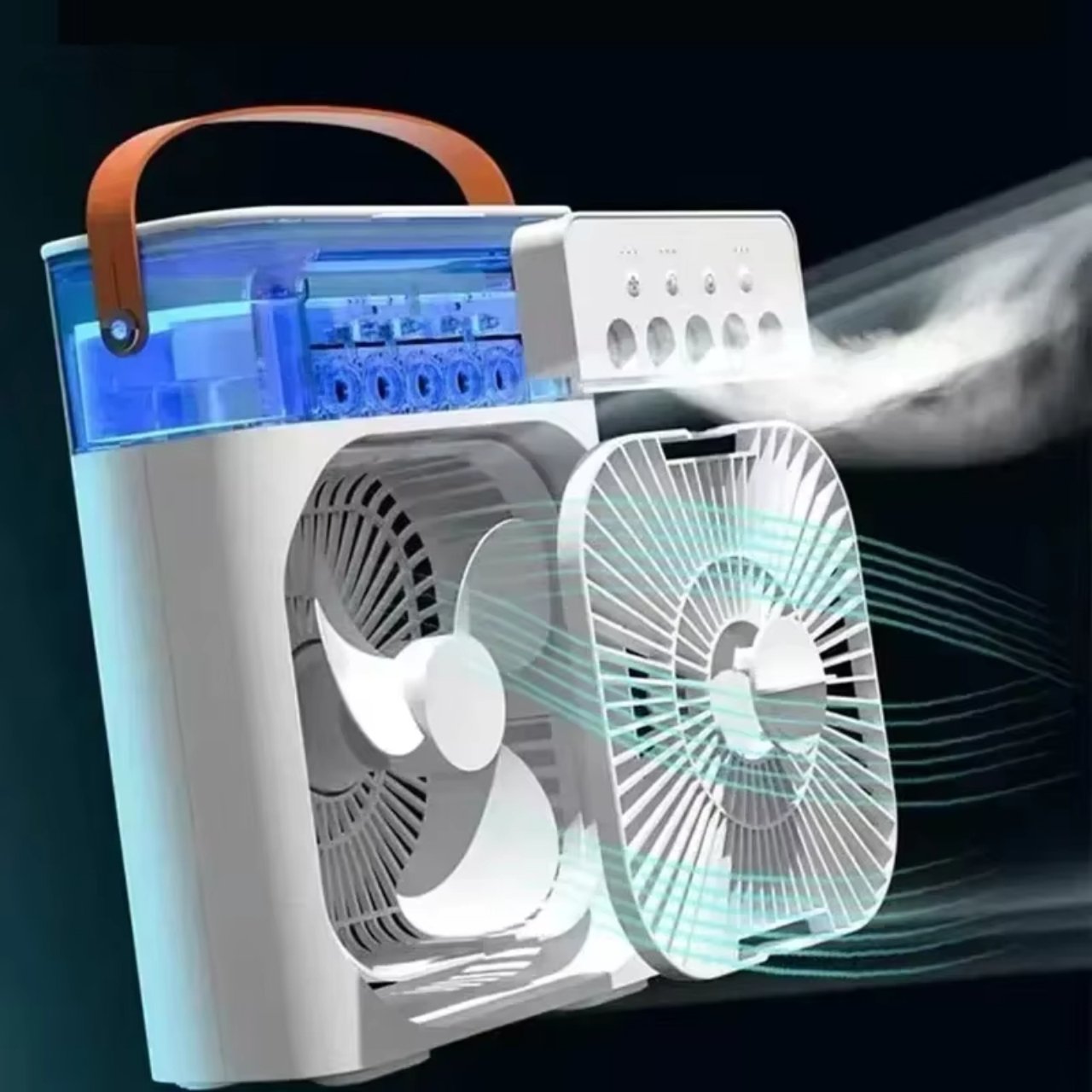 Coolio, 3-v-1 prenosný ventilátor s funkciou zvlhčovača, LED svetlom a chladením - Image 7