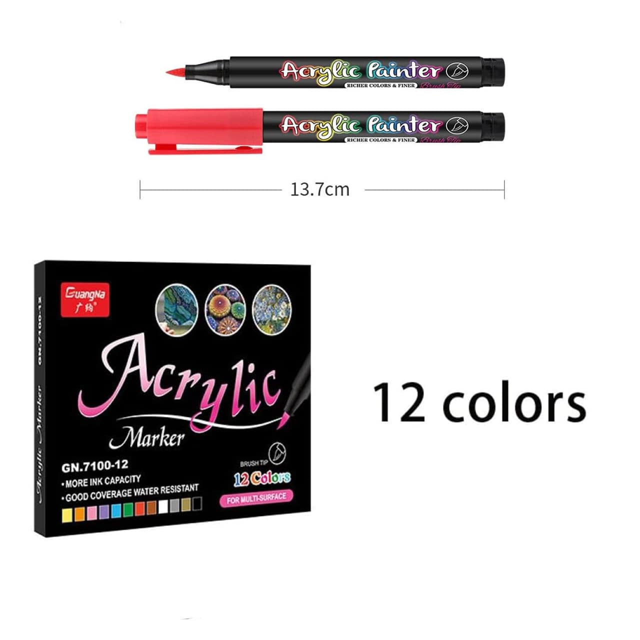 DiyAcrylic, kreatívna sada s akrylovými značkovačmi, kamienkami a drevom - Image 8