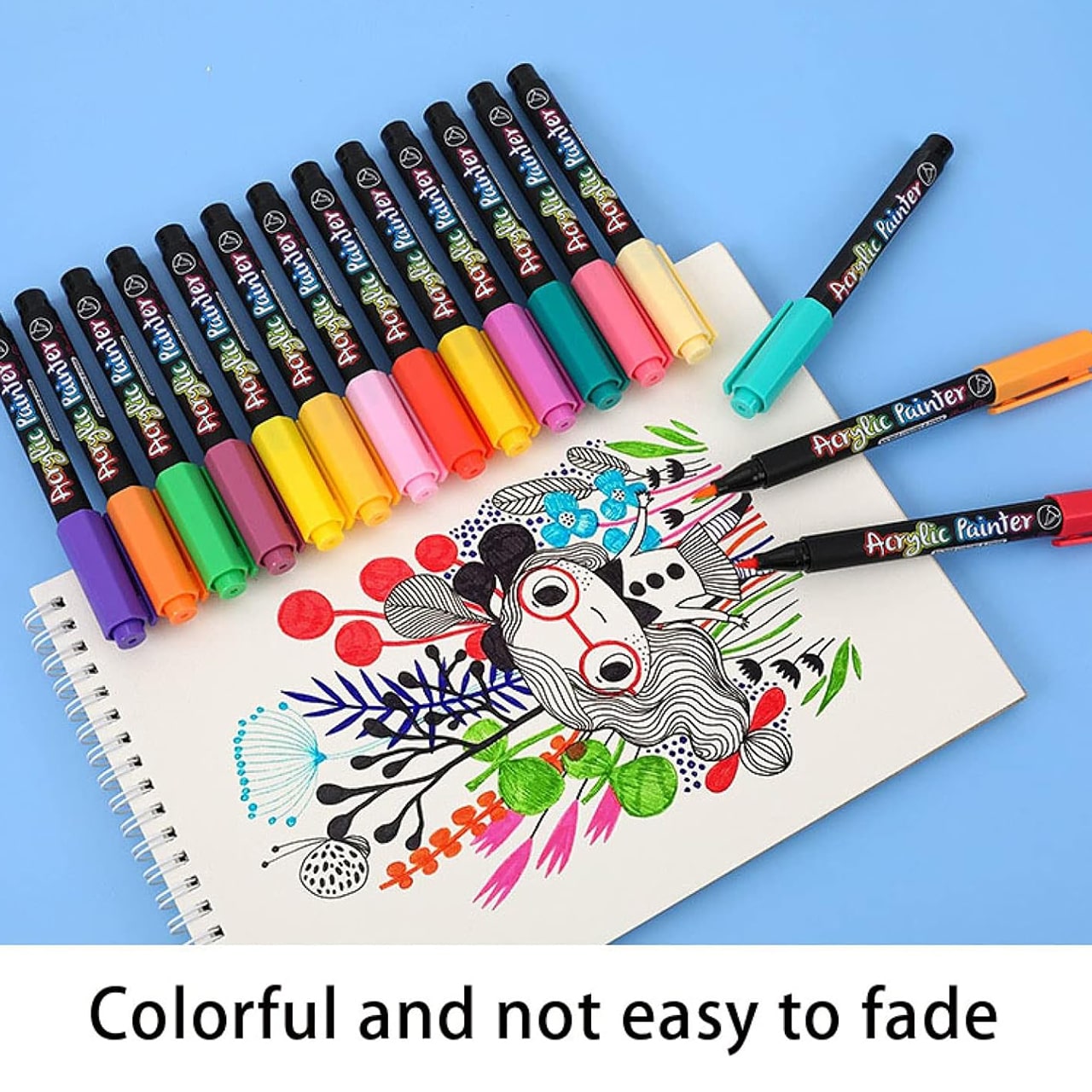 DiyAcrylic, kreatívna sada s akrylovými značkovačmi, kamienkami a drevom - Image 9
