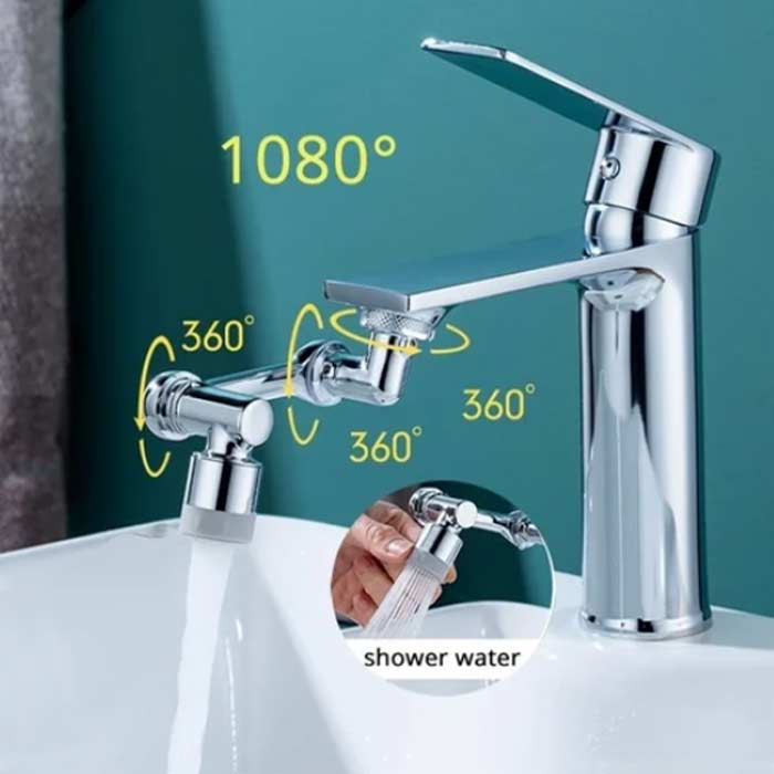 DualFaucet, nástavec na vodovodný kohútik, ktorý sa dá otáčať o 1080° a má 2 spôsoby vypúšťania vody - Image 8