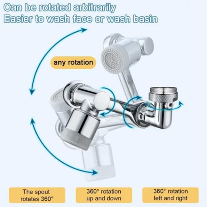 DualFaucet, nástavec na vodovodný kohútik, ktorý sa dá otáčať o 1080° a má 2 spôsoby vypúšťania vody - Image 9
