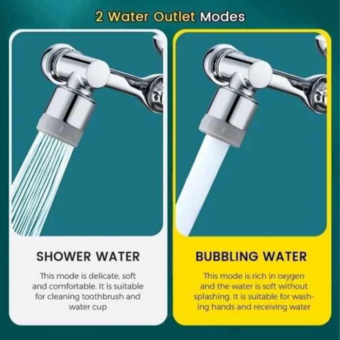 DualFaucet, nástavec na vodovodný kohútik, ktorý sa dá otáčať o 1080° a má 2 spôsoby vypúšťania vody - Image 10