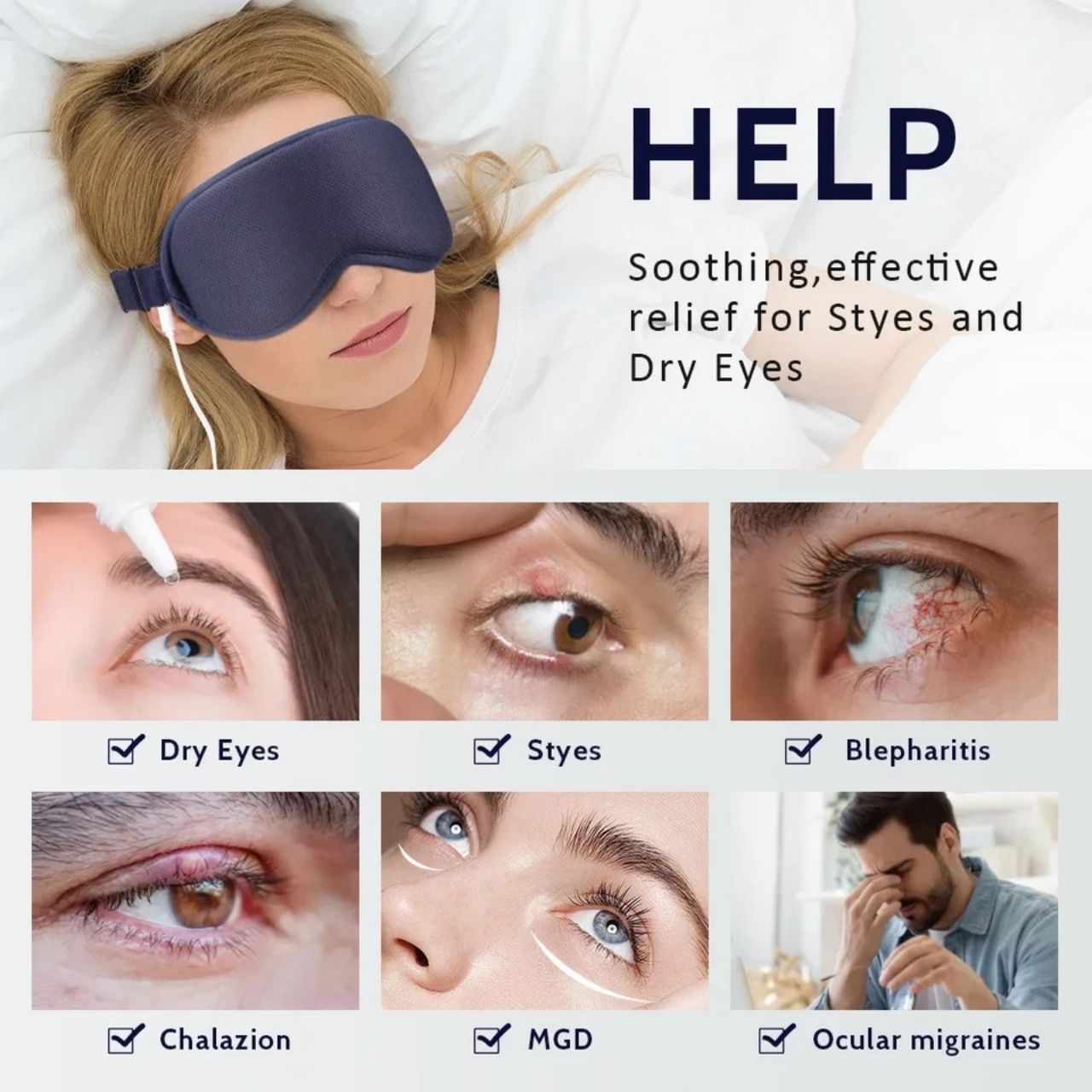 EyeMask, vyhrievaná masážna maska na oči - Image 3