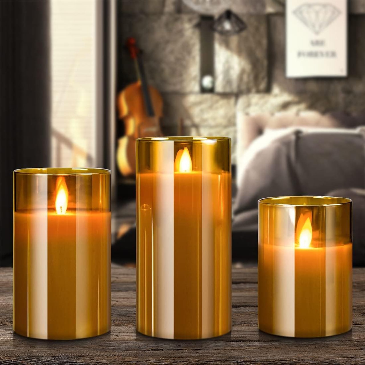 FlickCandles, súprava elegantných dekoratívnych sviečok (3 kusy) - Image 8