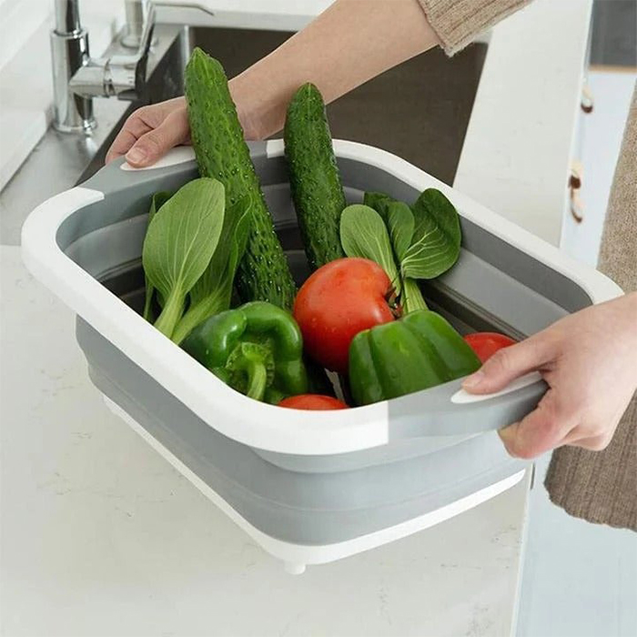 FoldableStrainer, multifunkčné sitko, skladovacia nádoba a doska na krájanie v jednom - Image 2