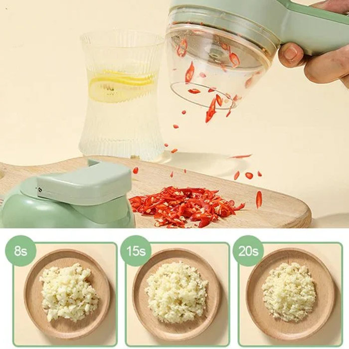 FoodProcessor, 5-dielna kuchynská súprava na sekanie, krájanie, šúpanie a čistenie - Image 2