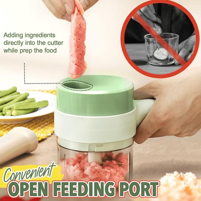FoodProcessor, 5-dielna kuchynská súprava na sekanie, krájanie, šúpanie a čistenie - Image 7