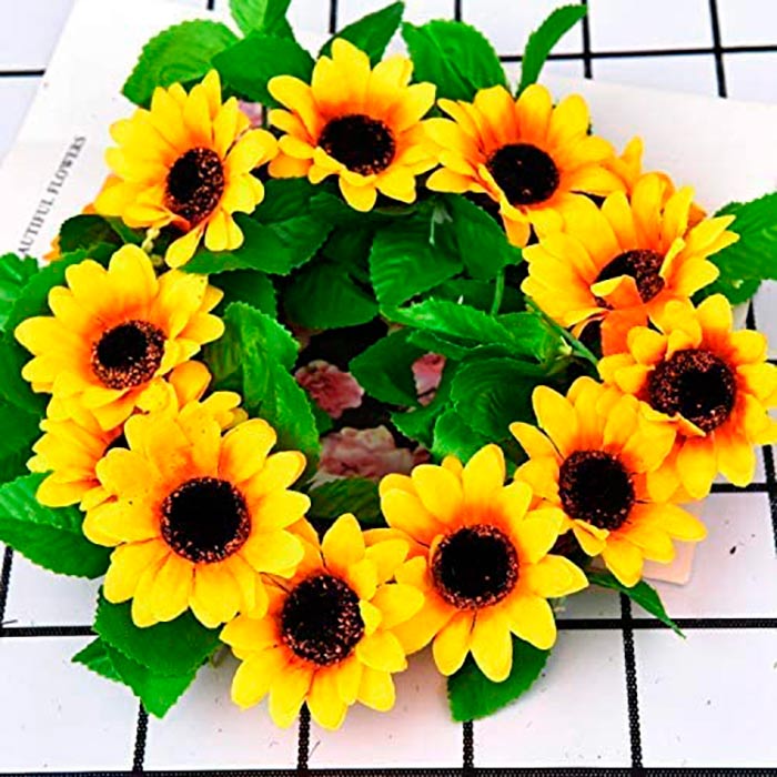 GarlandSunflower, umelá slnečnicová girlanda s prírodným vzhľadom (2 kusy) - Image 6