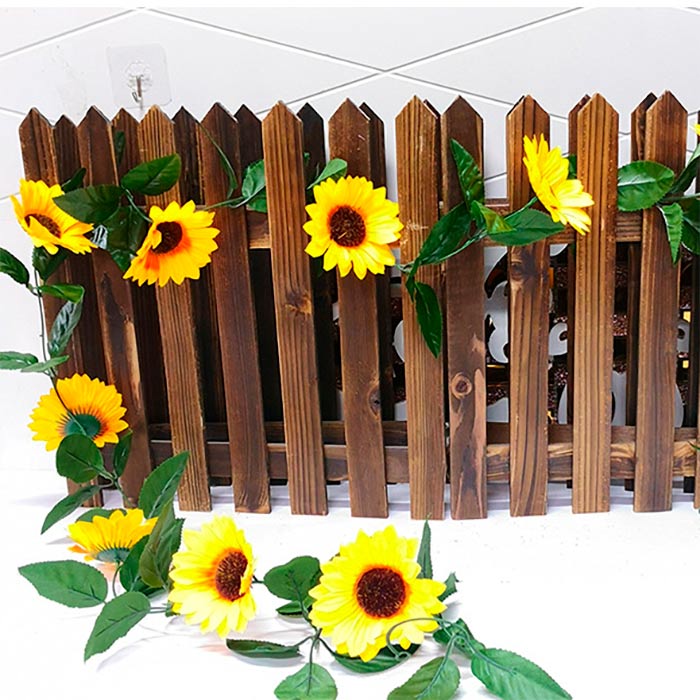 GarlandSunflower, umelá slnečnicová girlanda s prírodným vzhľadom (2 kusy) - Image 7