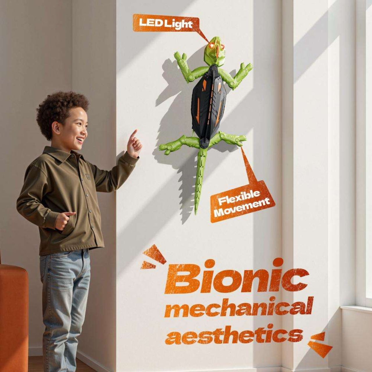 Gecko, diaľkovo ovládaný jašter, ktorý lezie po podlahách a stenách - Image 3