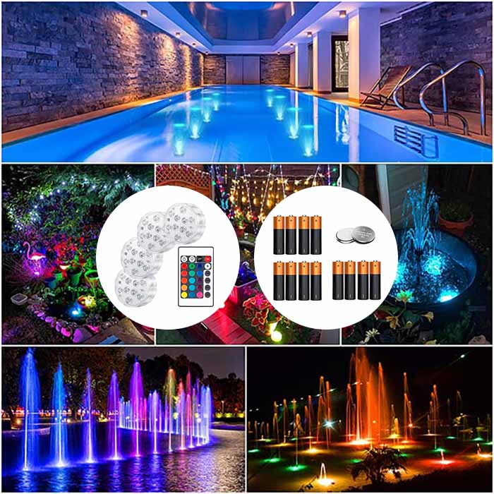 GlowBundle, 4 vodotesné LED svetlá + sada batérií - Image 2