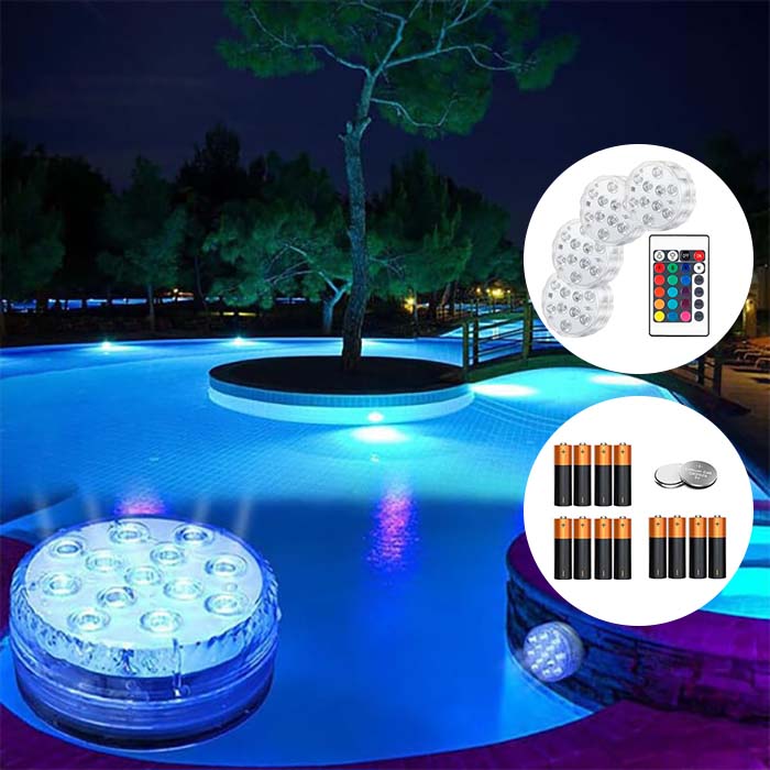 GlowBundle, 4 vodotesné LED svetlá + sada batérií - Image 3