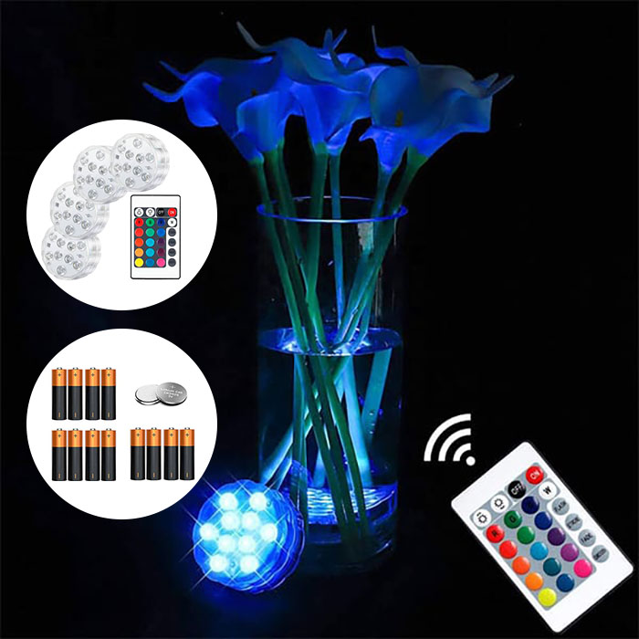 GlowBundle, 4 vodotesné LED svetlá + sada batérií - Image 4