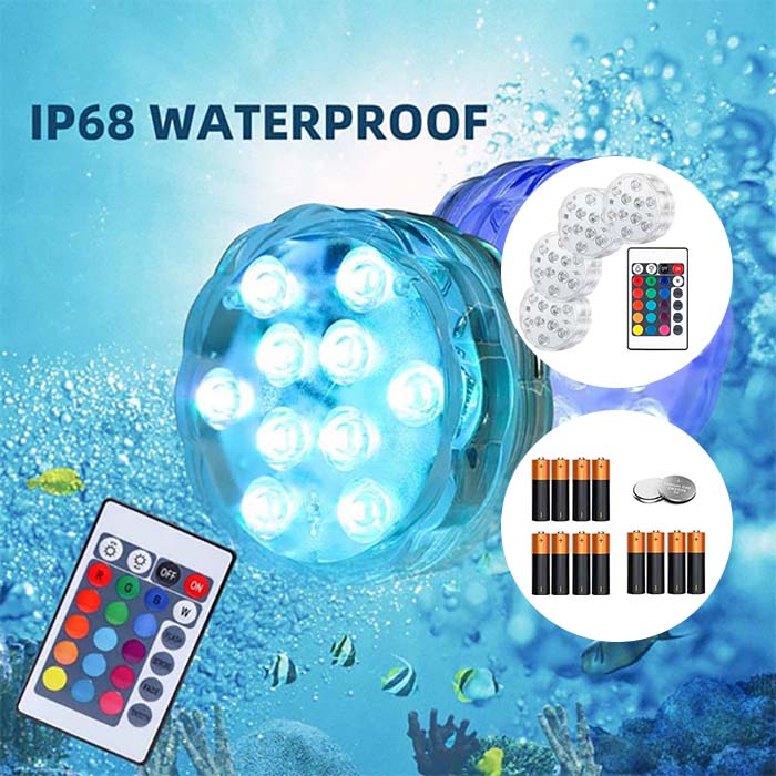 GlowBundle, 4 vodotesné LED svetlá + sada batérií - Image 6