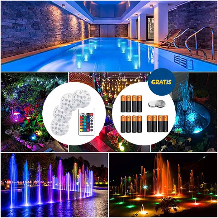GlowBundle, 4 vodotesné LED svetlá + sada batérií - Image 7
