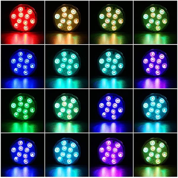 GlowWaterLights, 4 vodotesné LED svetlá s diaľkovým ovládaním - Image 3