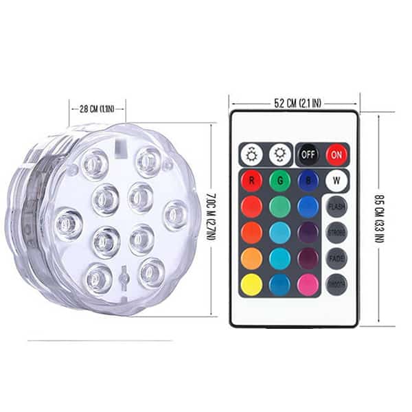 GlowWaterLights, 4 vodotesné LED svetlá s diaľkovým ovládaním - Image 10