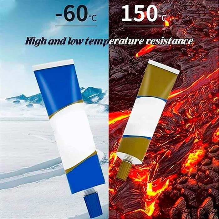 Trvanlivá zmes zaschne do 6 minút, odoláva teplotám do 150 °C a poskytuje vynikajúcu pevnosť!