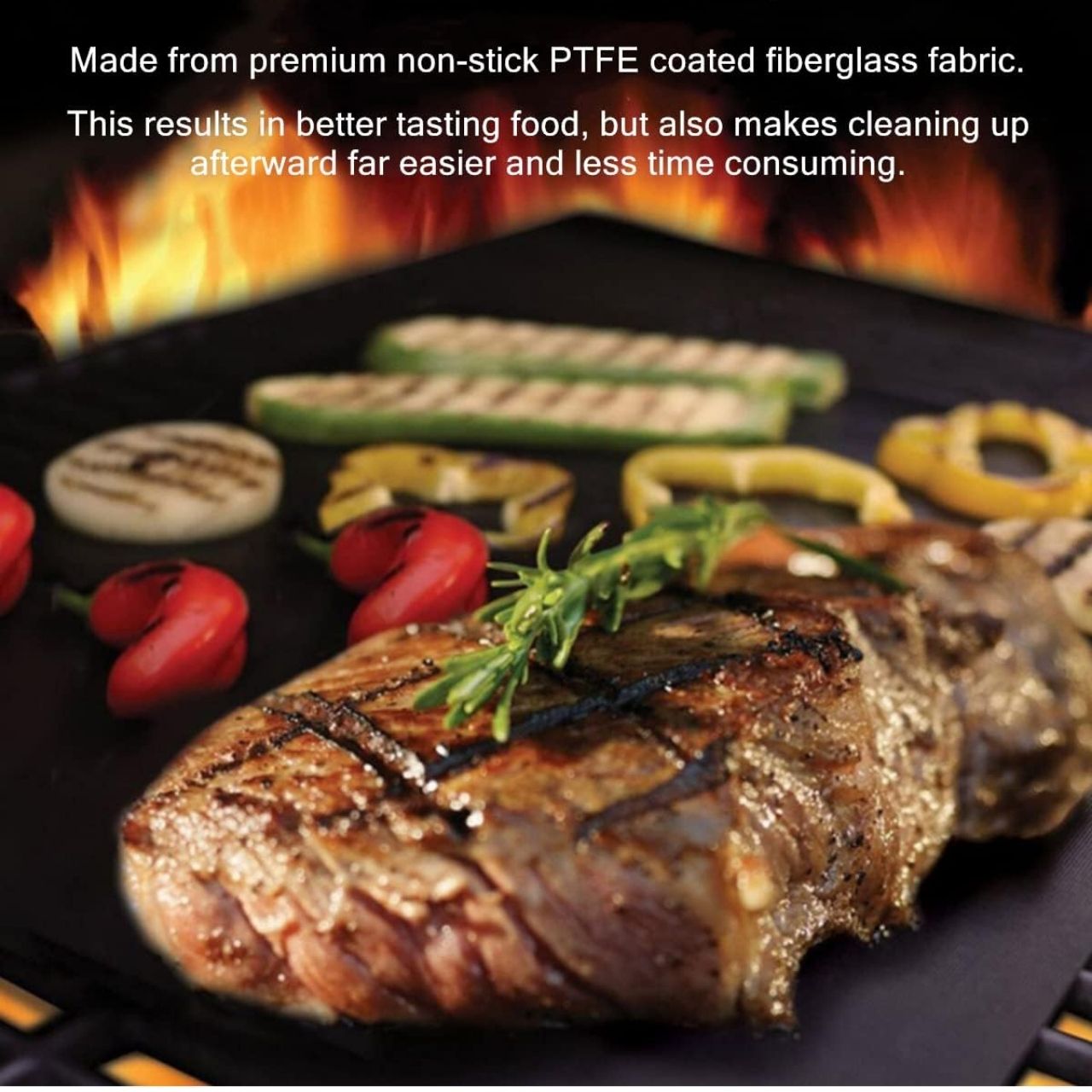 GrillBundle, sada grilovacích podložiek (5 kusov) a kefa na čistenie grilu - Image 7