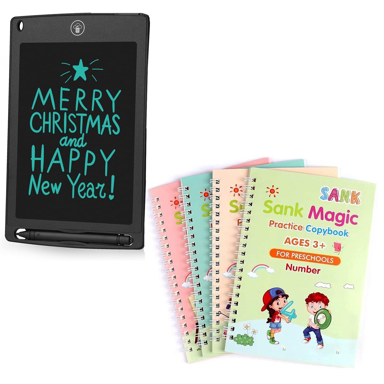 KidsBundle, LED pen tablet a 4 magické pracovné zošity na učenie písania a kreslenia - Image 2