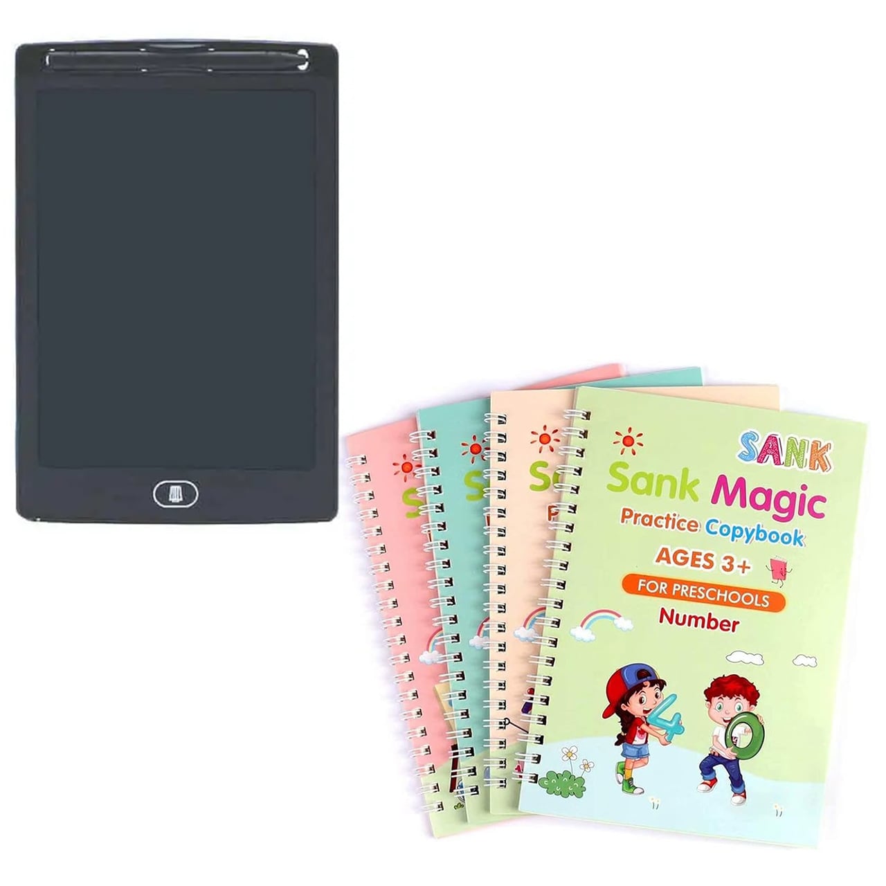 KidsBundle, LED pen tablet a 4 magické pracovné zošity na učenie písania a kreslenia - Image 3