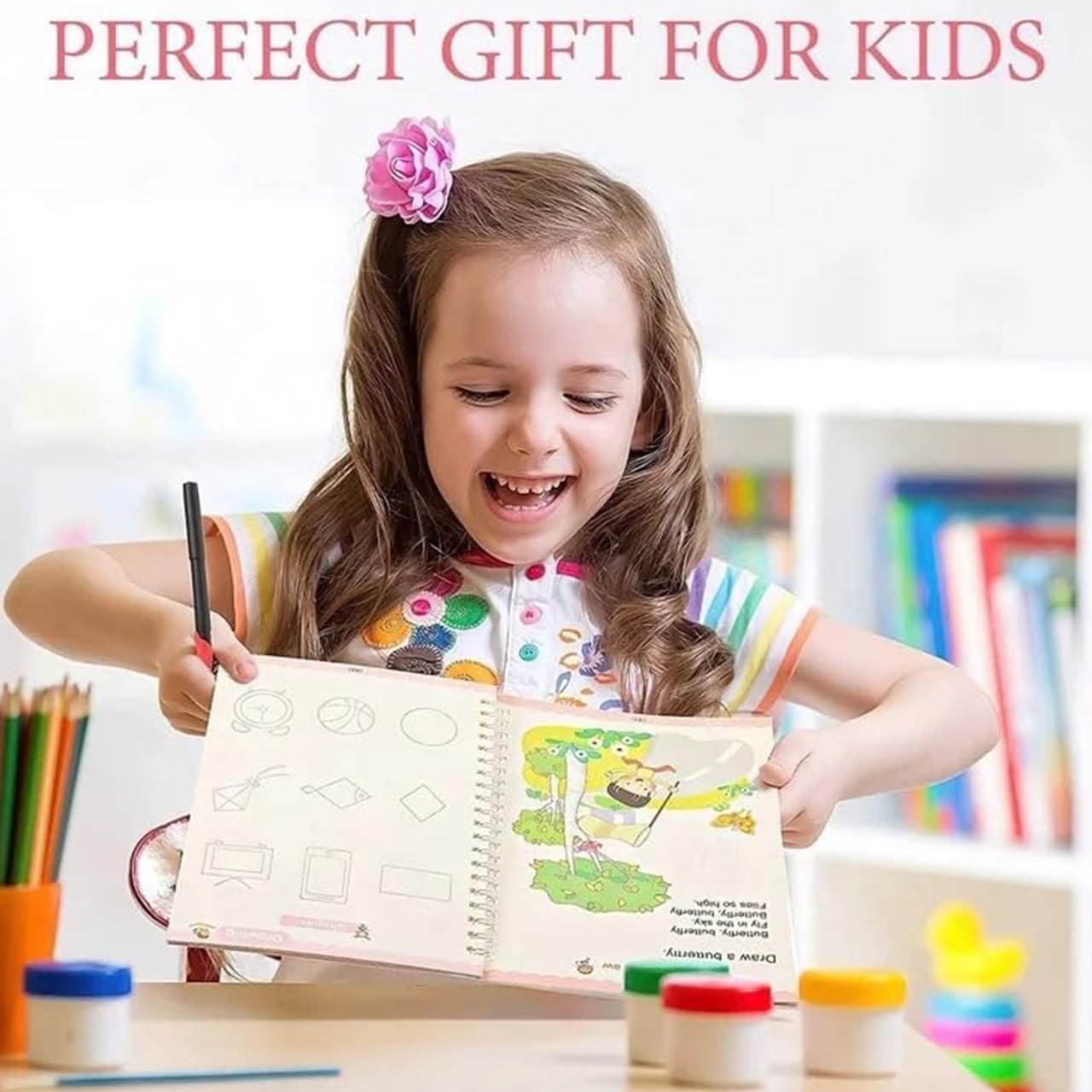 KidsBundle, LED pen tablet a 4 magické pracovné zošity na učenie písania a kreslenia - Image 10