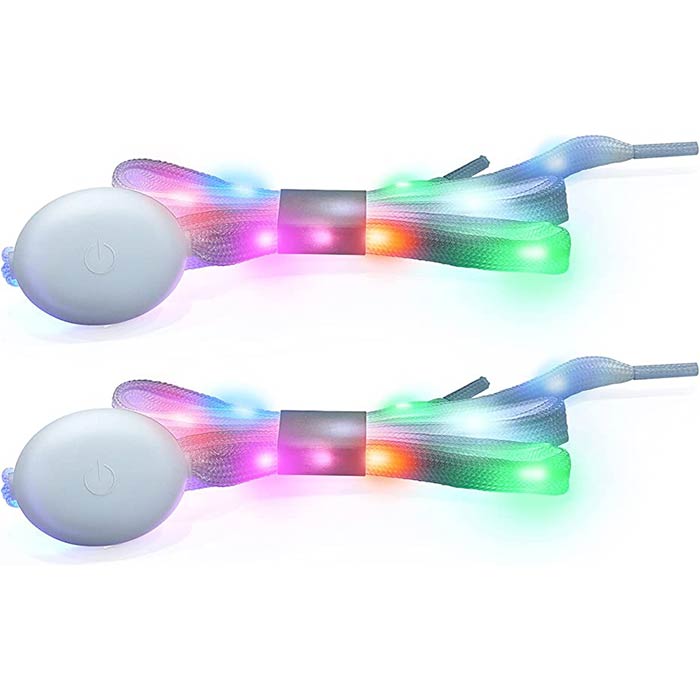 LedLaces, svítící tkaničky - bílé s barevnými led světly - Image 6