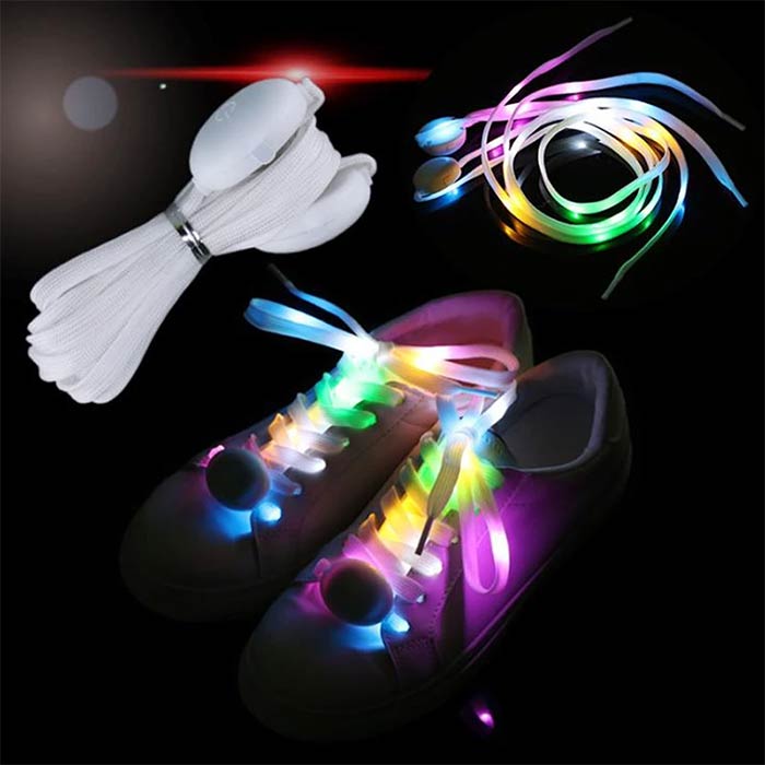 LedLaces, svítící tkaničky - bílé s barevnými led světly - Image 7