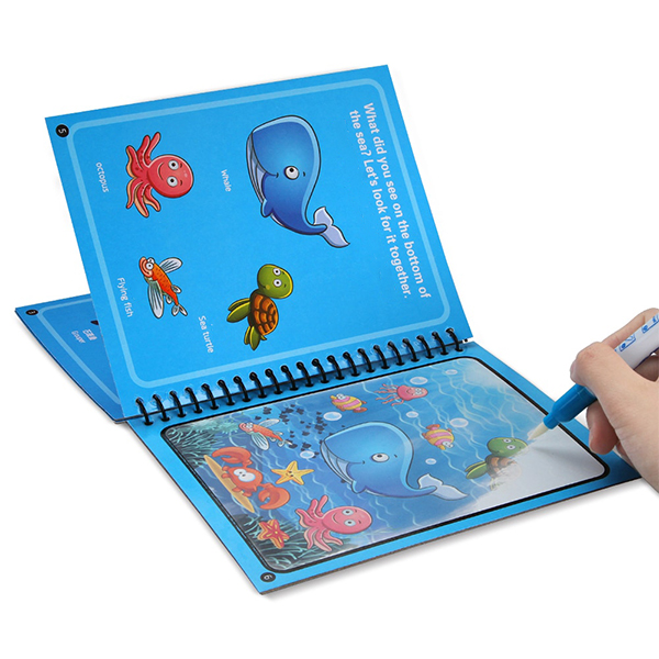 MagicWaterBook, sada 3 čarovných omaľovánok s vodnými perami na vytváranie bez neporiadku - Image 2