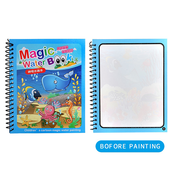 MagicWaterBook, sada 3 čarovných omaľovánok s vodnými perami na vytváranie bez neporiadku - Image 10