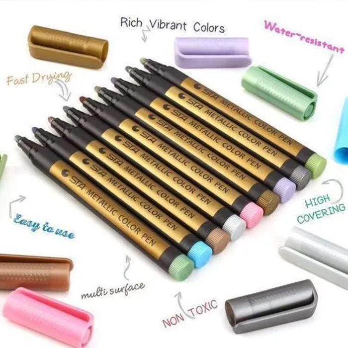 MetallicColorPen, 10-dielna sada fixiek na tvorenie - Image 10