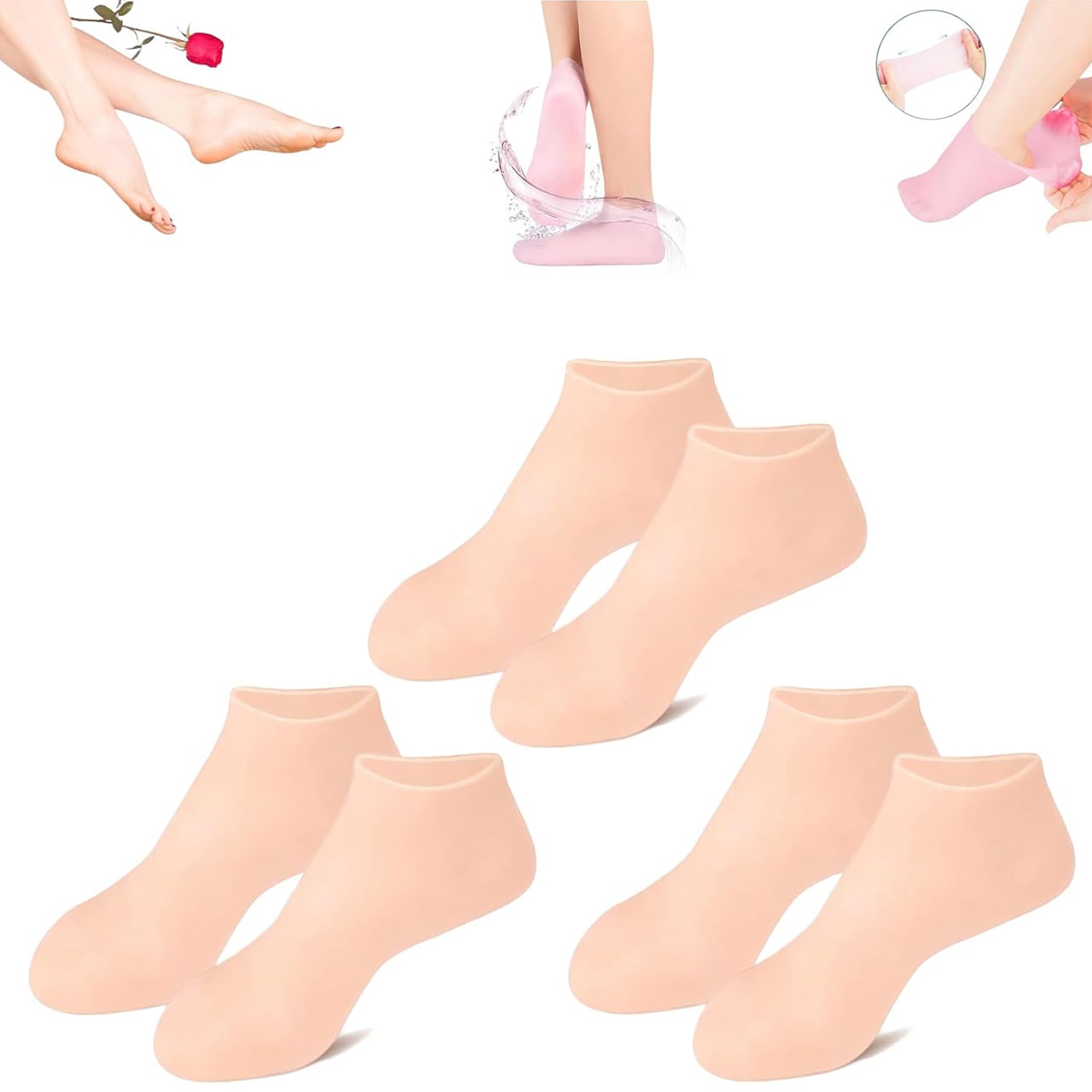 MoistMask, zvlhčujúce silikónové ponožky na starostlivosť o nohy - Image 3