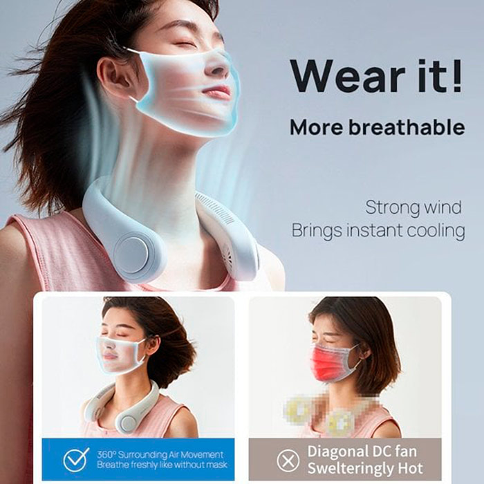 NeckFan, prenosný ventilátor, ktorý si môžete zavesiť na krk - Image 4