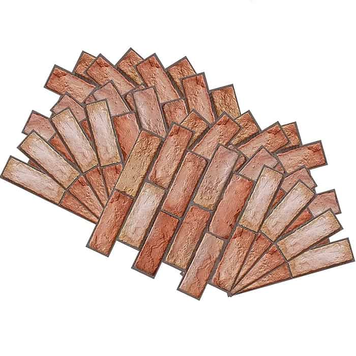 NewYorkWall, trojrozmerné samolepky na stenu s efektom oranžových tehál (10 ks) - Image 3