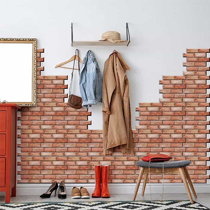 NewYorkWall, trojrozmerné samolepky na stenu s efektom oranžových tehál (10 ks) - Image 4