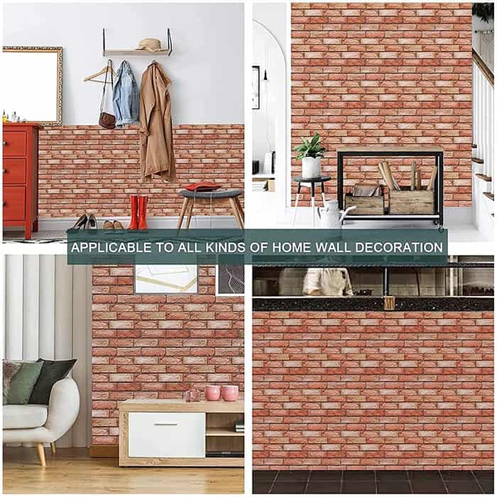 NewYorkWall, trojrozmerné samolepky na stenu s efektom oranžových tehál (10 ks) - Image 7