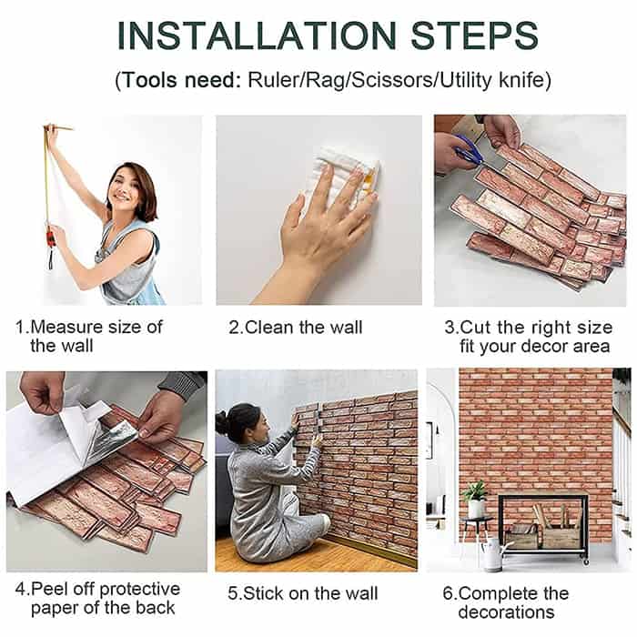 NewYorkWall, trojrozmerné samolepky na stenu s efektom oranžových tehál (10 ks) - Image 10