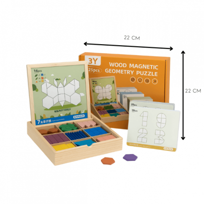 PUZZGEO, Magnetická drevená puzzle súprava (225 kusov) - Image 2