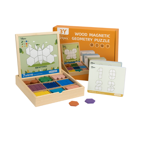 PUZZGEO, Magnetická drevená puzzle súprava (225 kusov) - Image 4
