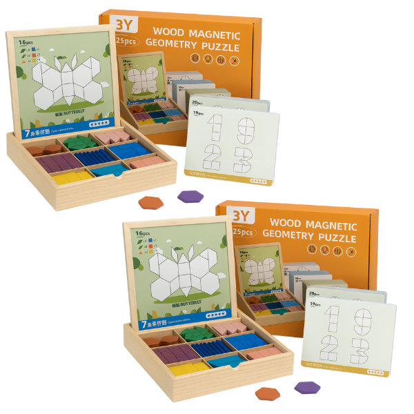 PUZZGEO, Magnetická drevená puzzle súprava (225 kusov) - Image 5