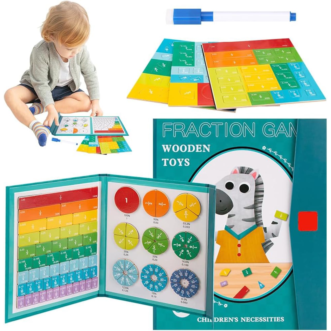 PracticeMath, súprava na učenie zlomkov s magnetmi - Image 2