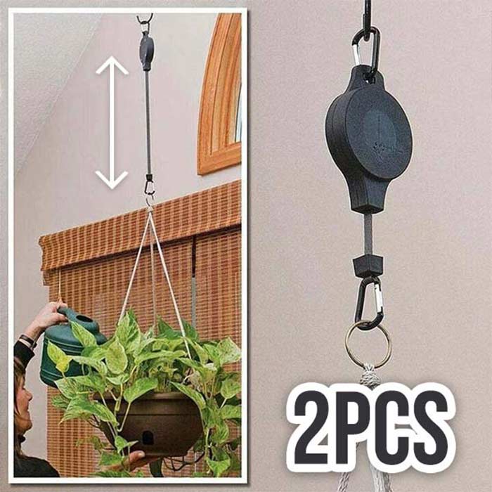 PullGarden, komplet 2 kljuk za viseče rastline z raztegljivim trakom - Image 2