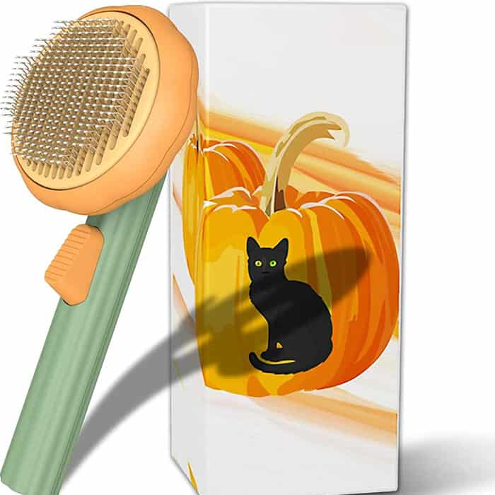 PumpkinComb, kefa pre domáce zvieratá s tlačidlom pre jednoduché očistenie - Image 9