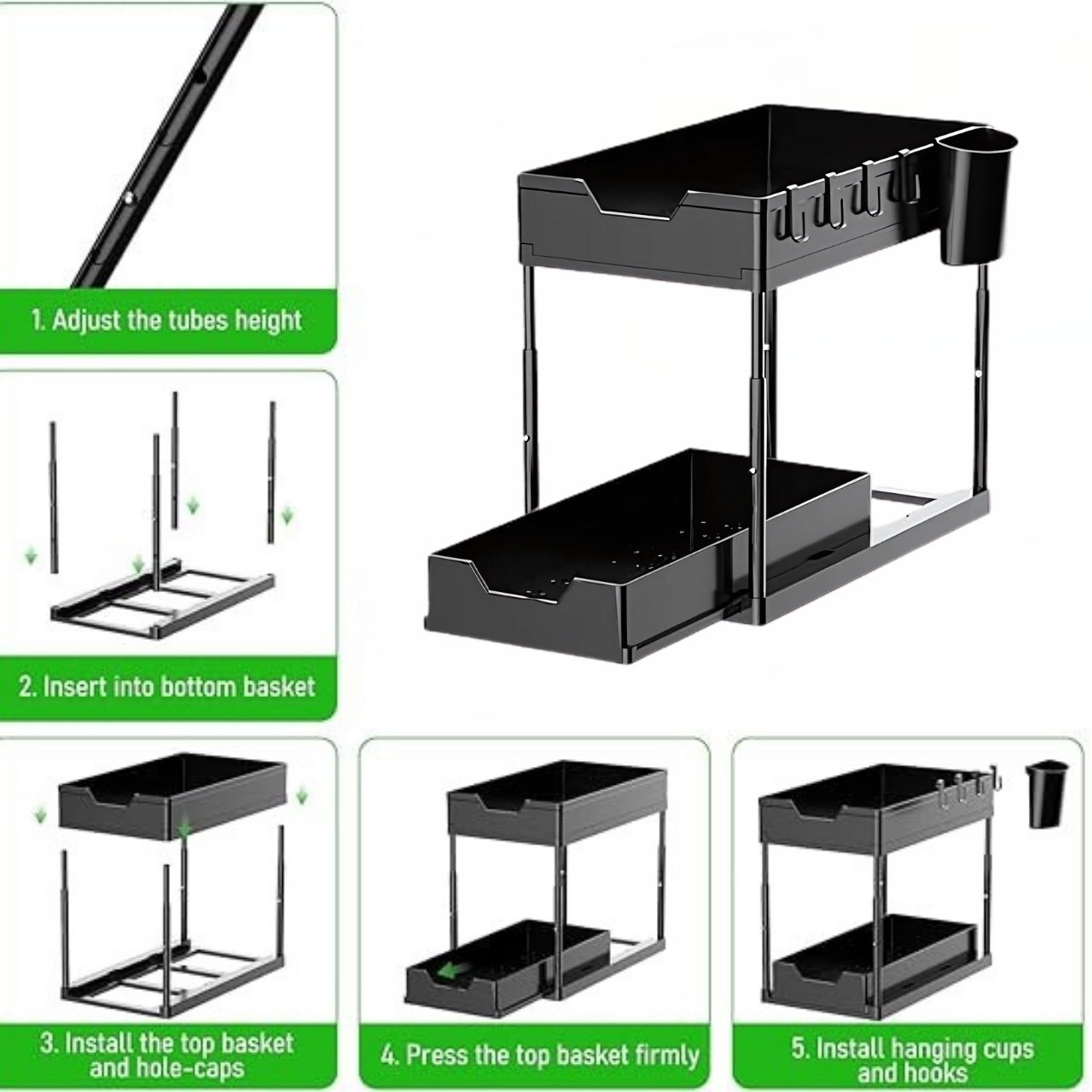 Shelfy, dvojúrovňová polica na organizáciu - Image 6