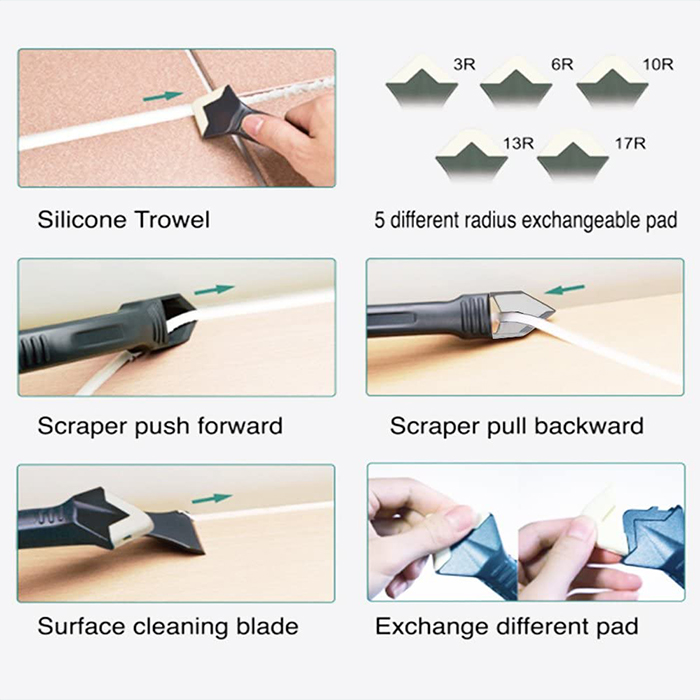 SiliconRemover, pomôcka 5v1 na nános, vyhladenie a odstránenie silikónu - Image 3