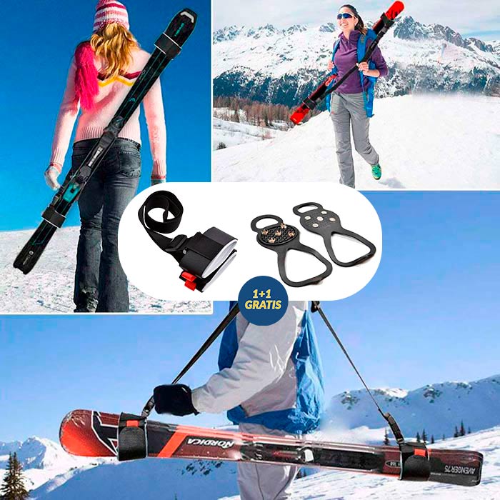 SkiBundle, popruh na nosenie lyží + univerzálne mačky ZDARMA - Image 2