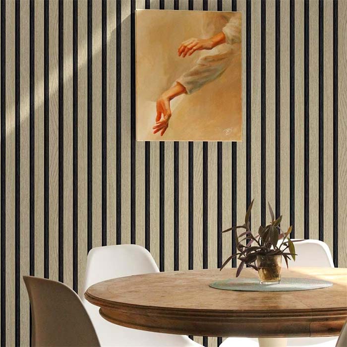 SlatWall, samolepiaca nálepka s vzhľadom prírodného dreva (300 x 45 cm) - Image 6